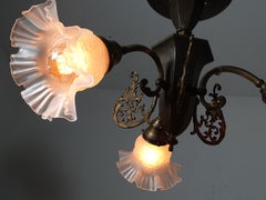 Ornate Victorian Three Arm Ceiling Light