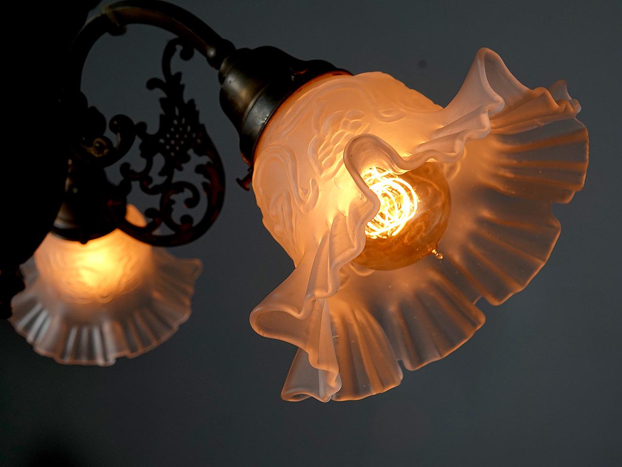 Ornate Victorian Three Arm Ceiling Light In Good Condition In Peekskill, NY
