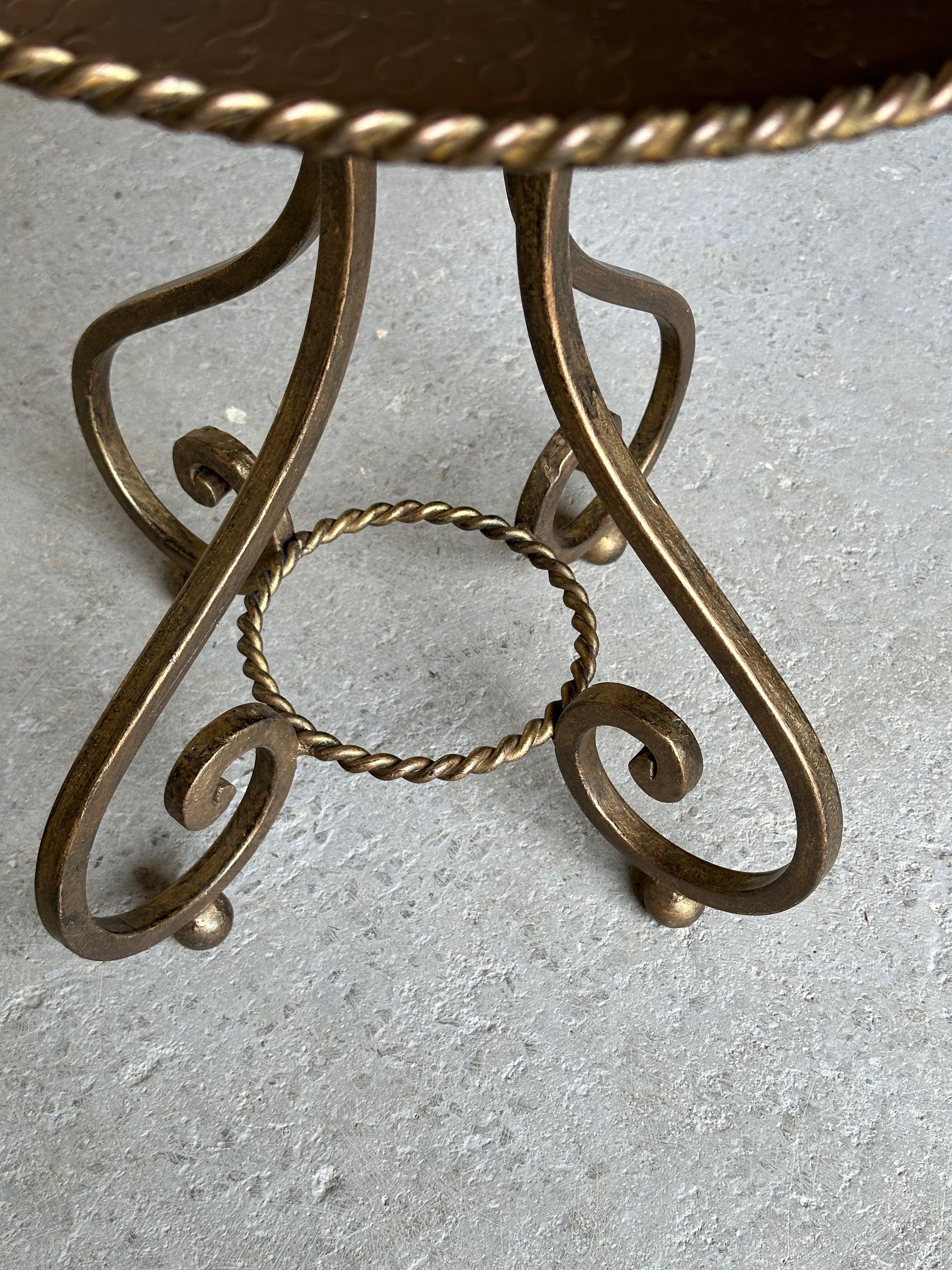 Ornate Vintage 1950s Spanish Iron Drinks Table 9