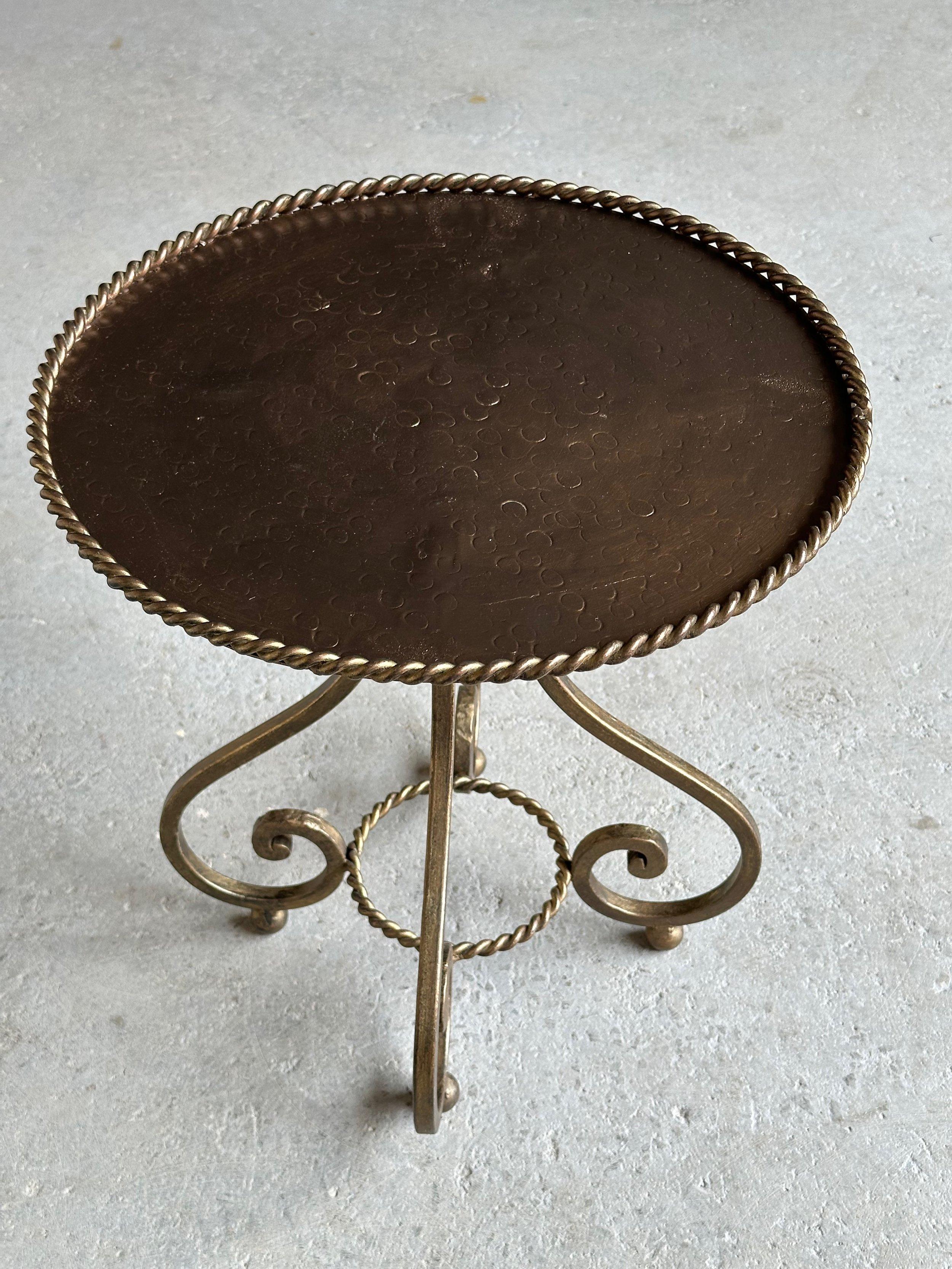 Ornate Vintage 1950s Spanish Iron Drinks Table 2