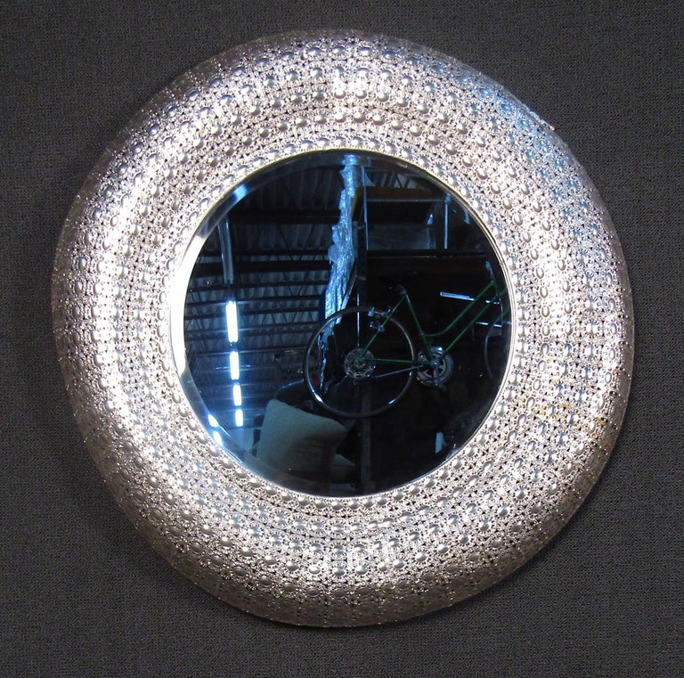 Ornate Vintage Modern Decorative Metal Mirror For Sale at 1stDibs
