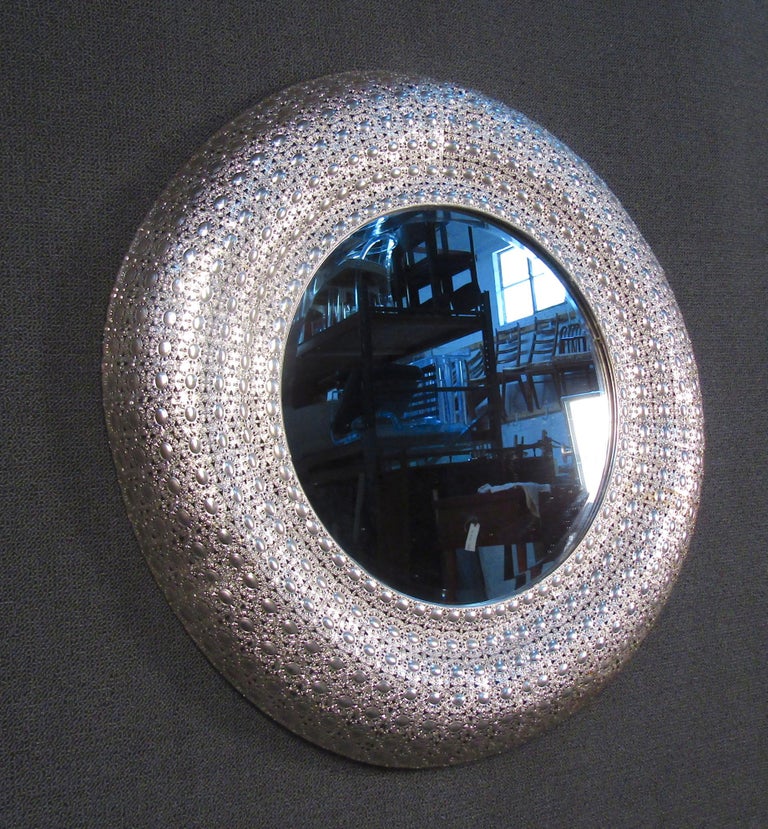 Ornate Vintage Modern Decorative Metal Mirror For Sale at 1stDibs