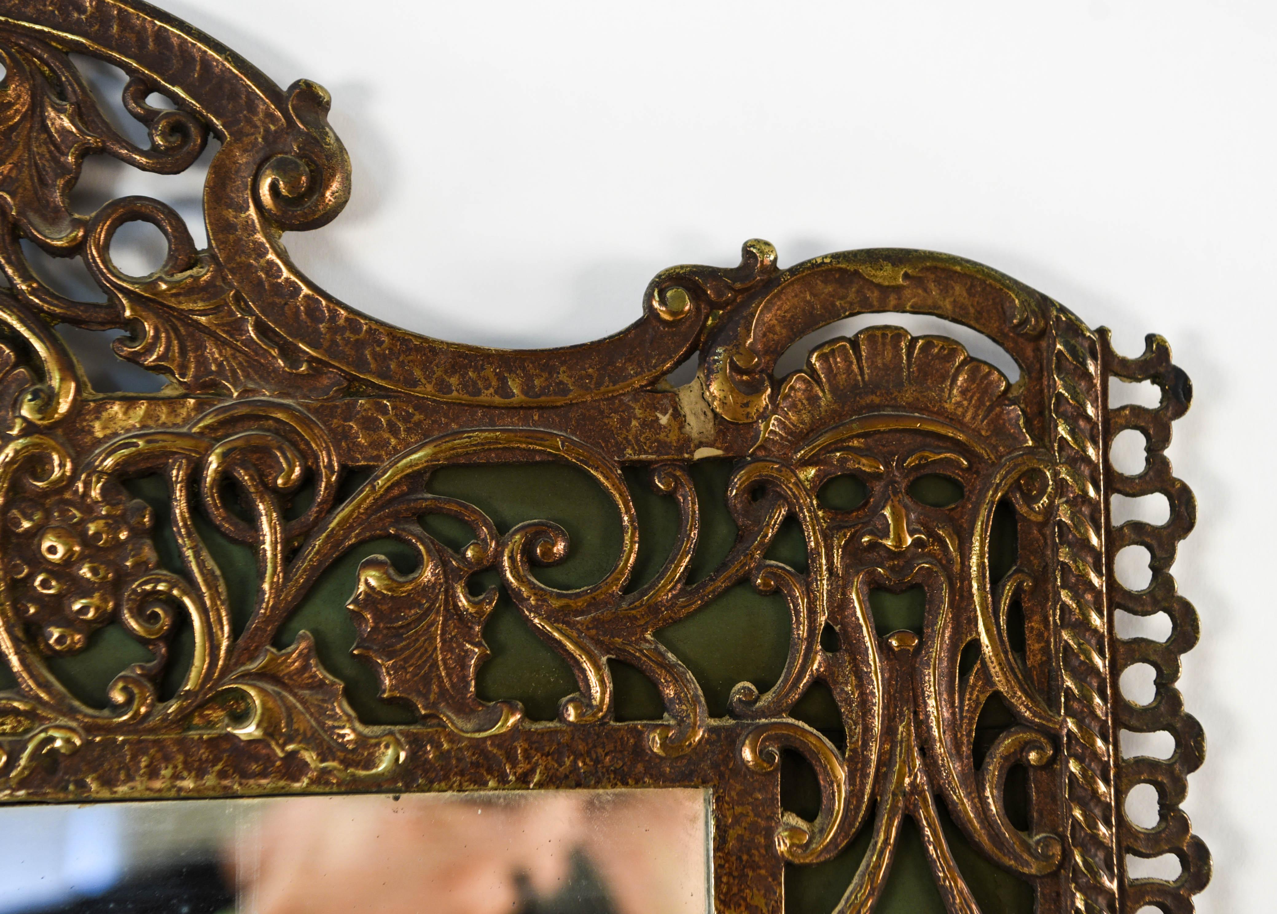 American Ornate Wall Mirror in the Manner of Oscar Bach