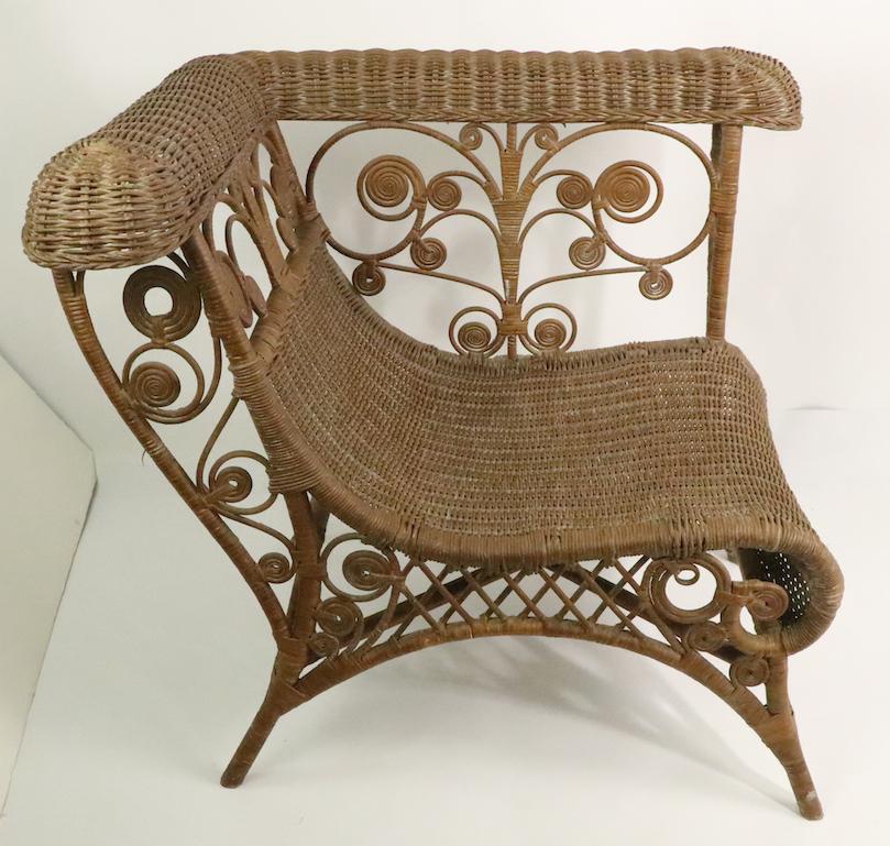 Ornate Wicker Corner Chair 9