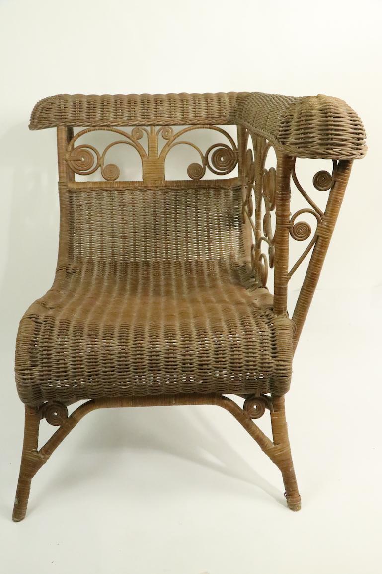 Victorian Ornate Wicker Corner Chair