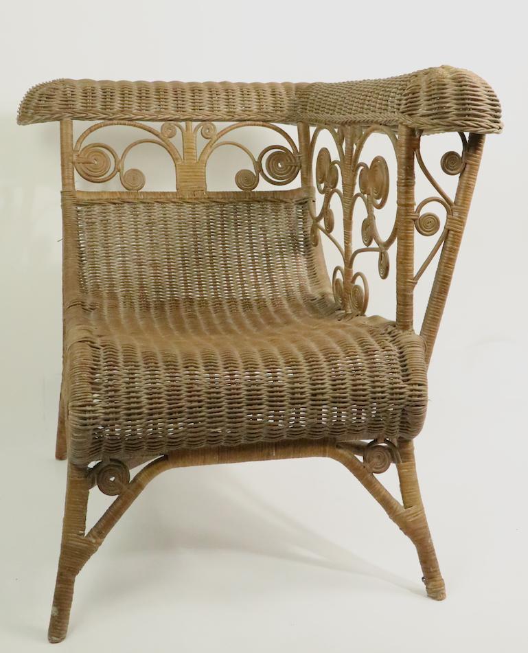 American Ornate Wicker Corner Chair