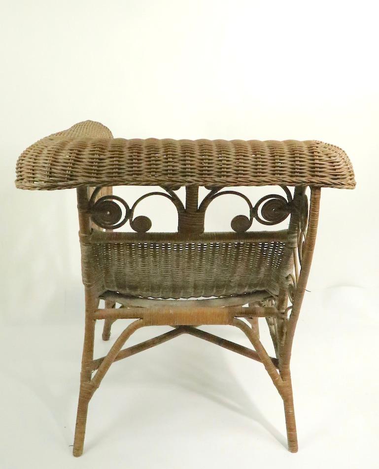 Ornate Wicker Corner Chair 1