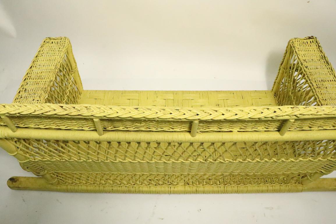 Ornate Wicker Porch Swing Attributed to Heywood Brothers 4