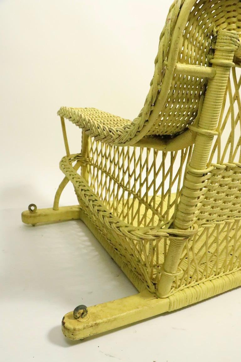 Ornate Wicker Porch Swing Attributed to Heywood Brothers