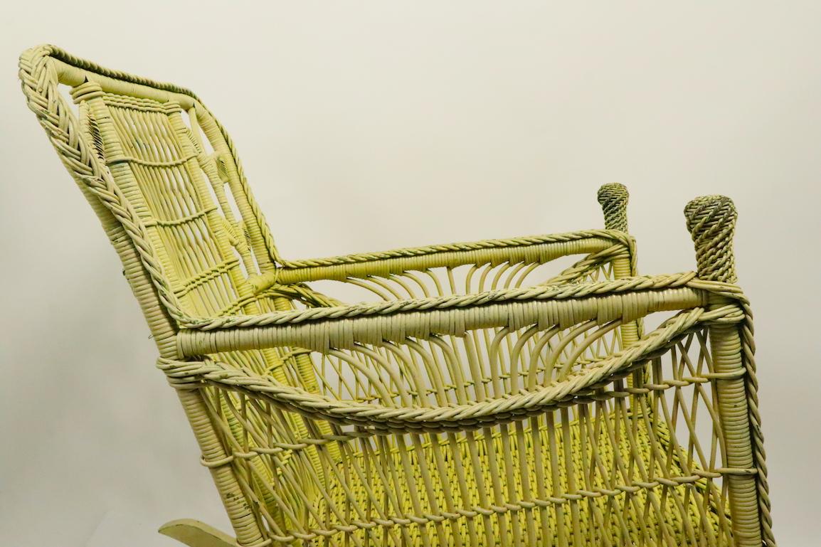 Ornate Wicker Rocking Chair Attributed to Heywood Brothers Company 5