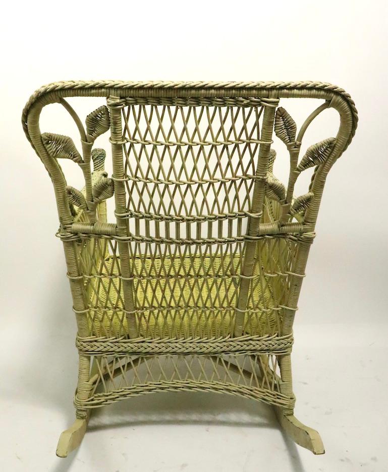 Ornate Wicker Rocking Chair Attributed to Heywood Brothers Company 8