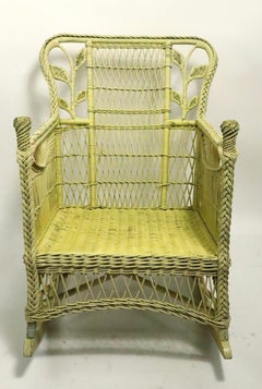 Ornate Wicker Rocking Chair Attributed to Heywood Brothers Company