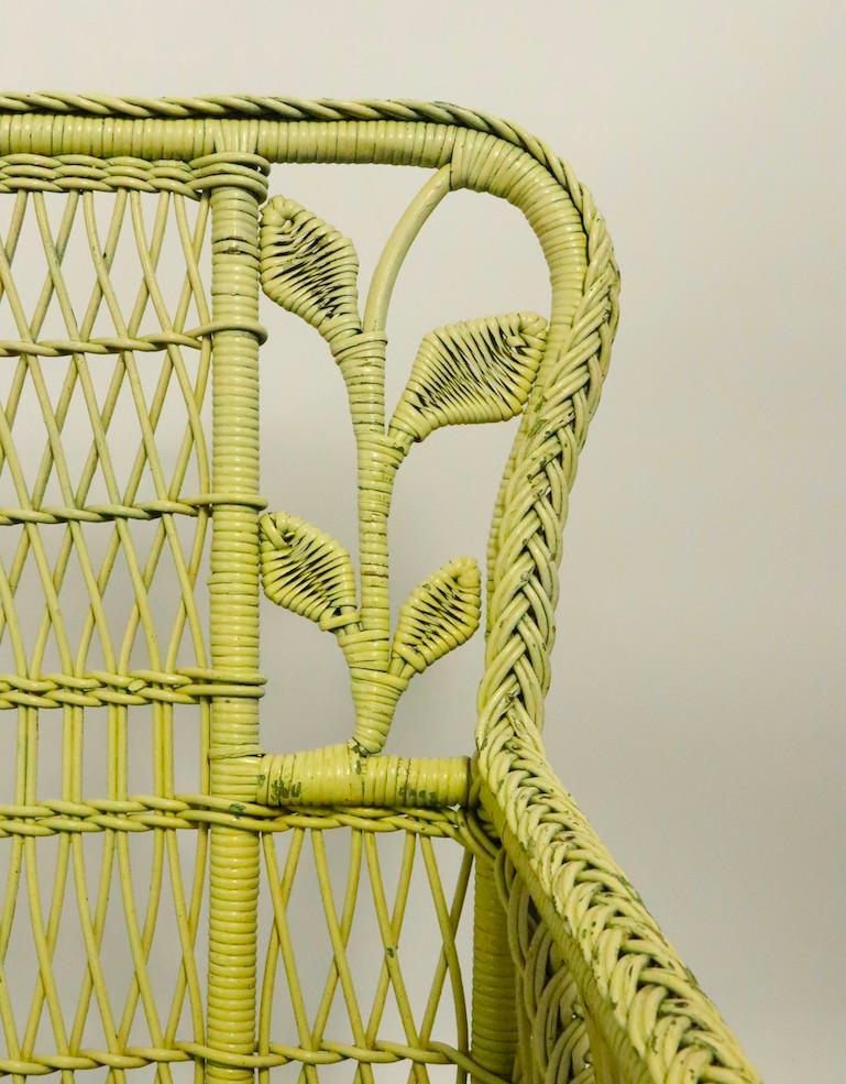 Ornate Wicker Rocking Chair Attributed to Heywood Brothers Company 1