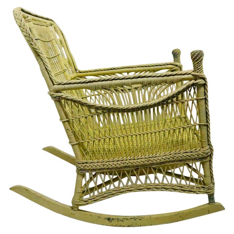 Ornate Wicker Rocking Chair Attributed to Heywood Brothers Company