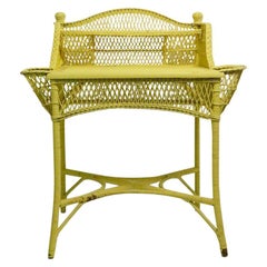 Ornate Wicker Writing Desk Attributed to Heywood Brothers