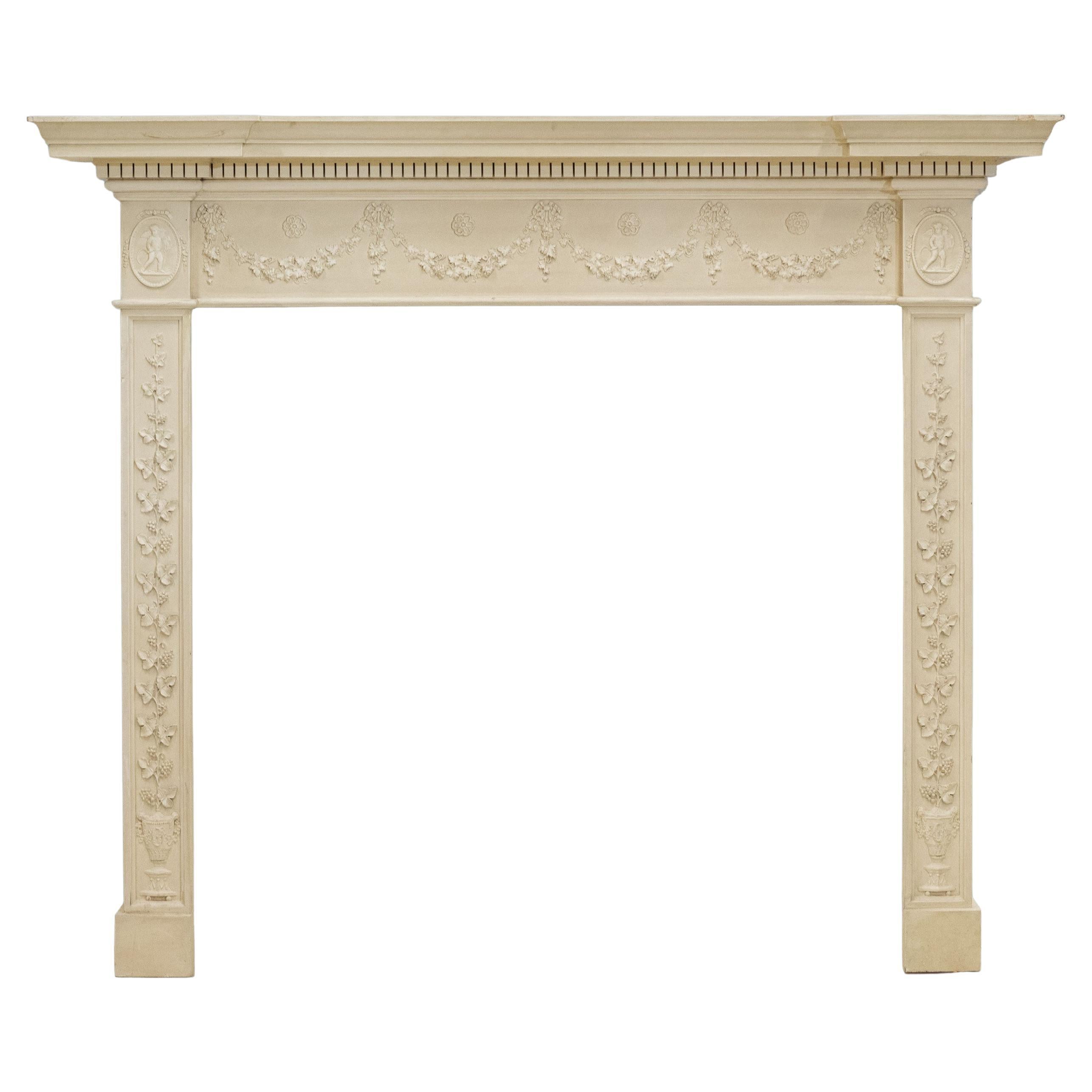 Ornate Wooden Regency Style Fireplace Surround