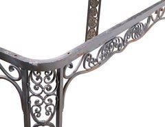 Ornate Wrought Iron Garden Patio Poolside Dining Table by Lee Woodard, c 1940's
