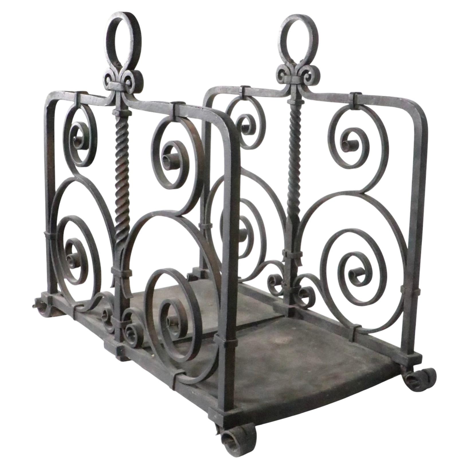 Ornate Wrought Iron Log Holder