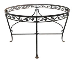Ornate Wrought Iron Patio Garden Table Att. to Salterini