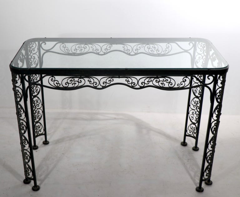 Ornate Wrought Iron Patio Table by Lee Woodard at 1stDibs