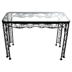 Ornate Wrought Iron Patio Table by Lee Woodard