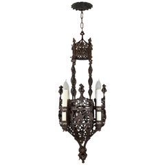 Ornate Wrought Iron Tudor Chandelier