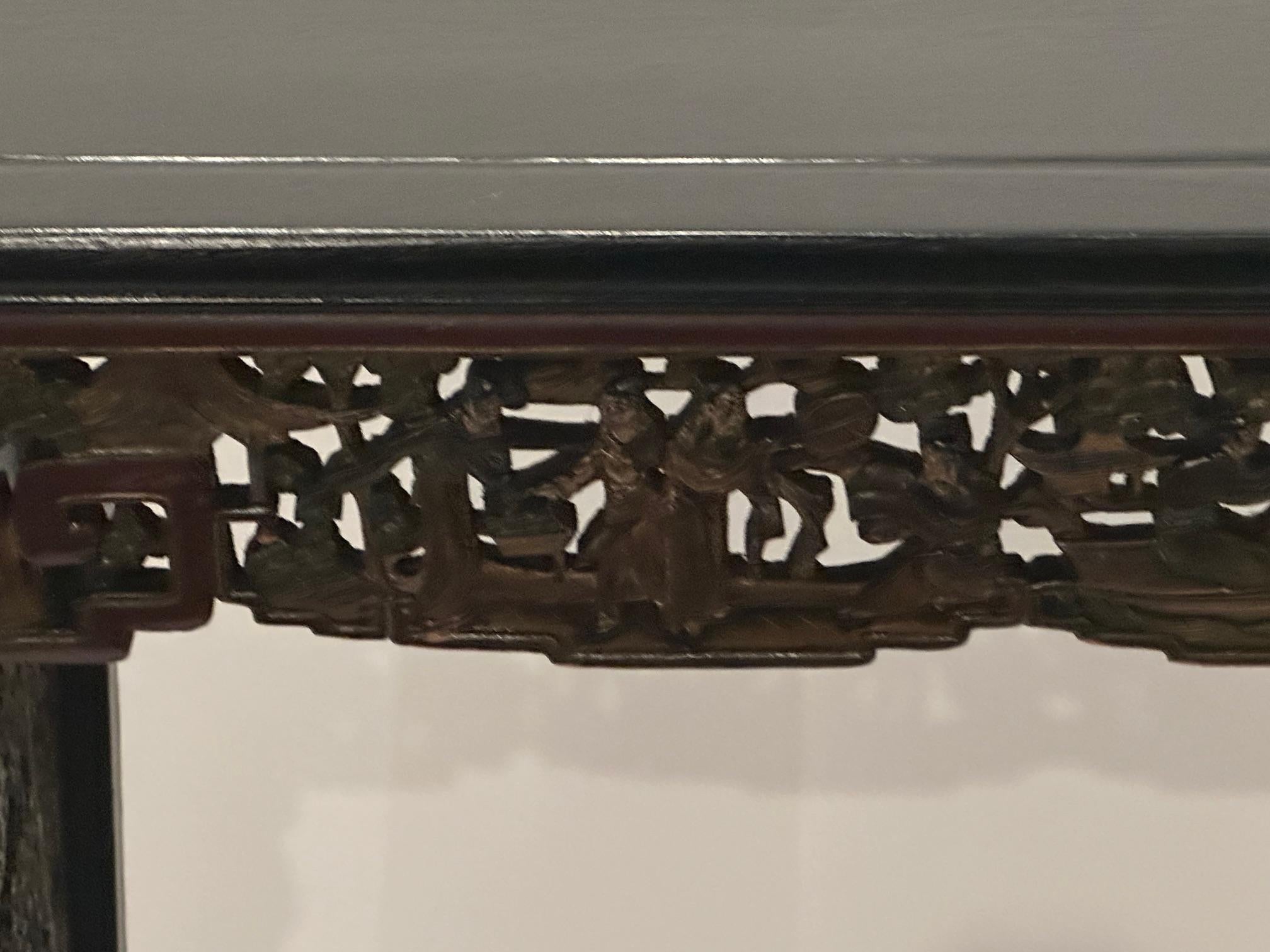 Ornately Carved Antique Ebonized Chinese Center Table 10
