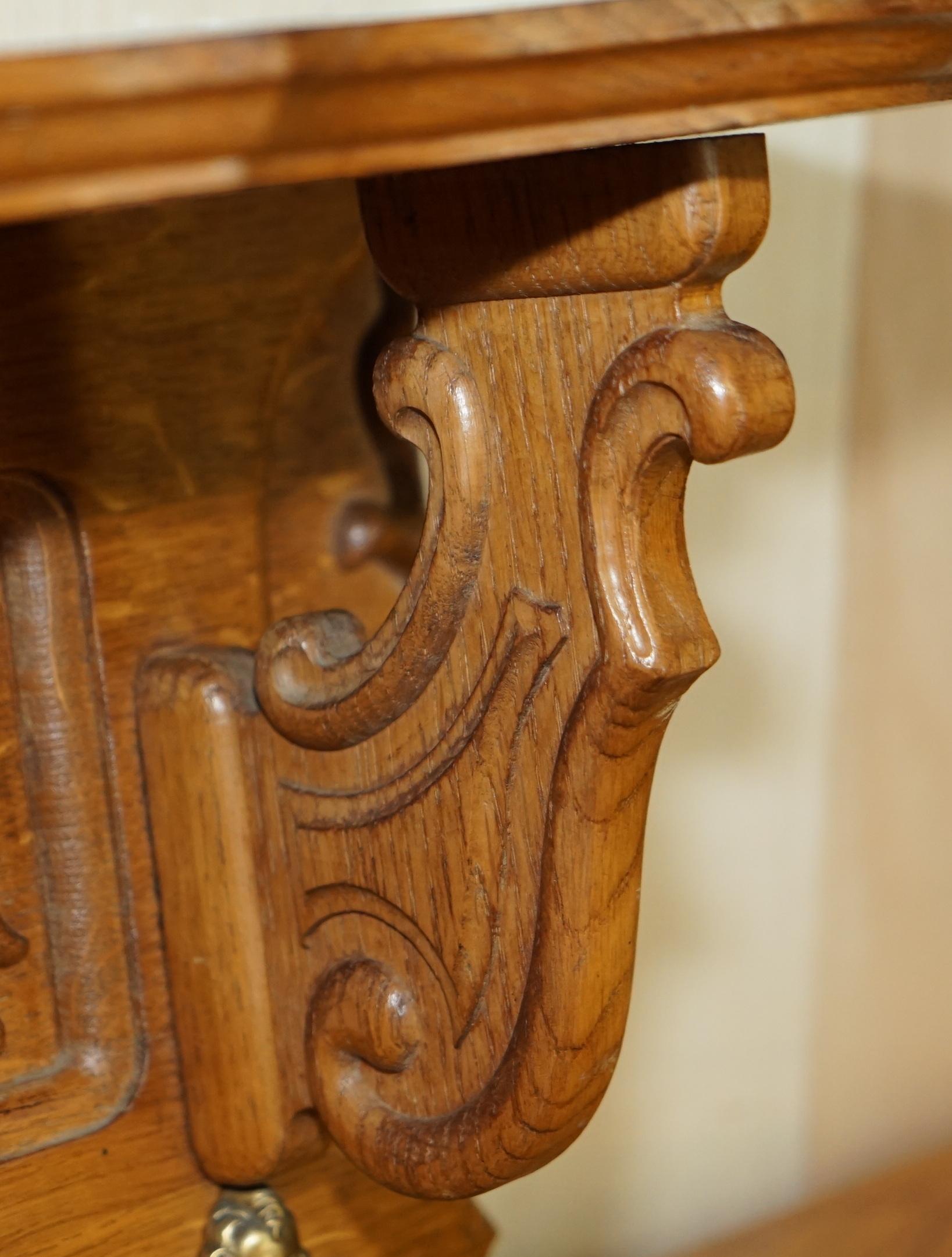 Ornately Carved Cherub Dutch Oak Coat Hat Scarf Wall Rack Hanger Royal Hooks For Sale 2