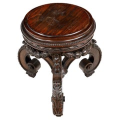 Ornately Carved Chinese Cherrywood Stand