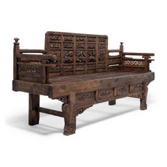Ornately Carved Chinese Luohan Bed, circa 1550