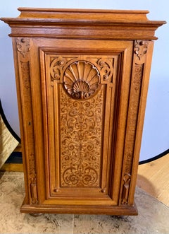 Ornately Carved French Silverware Cabinet Credenza Chest Dry Bar