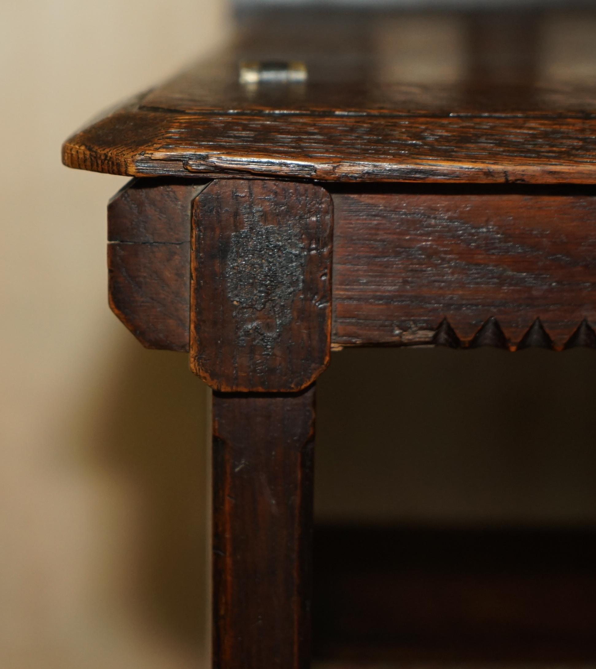 Hand-Crafted Ornately Carved Gothic English Oak Library Steps Metamorphic Chair Carpet Steps