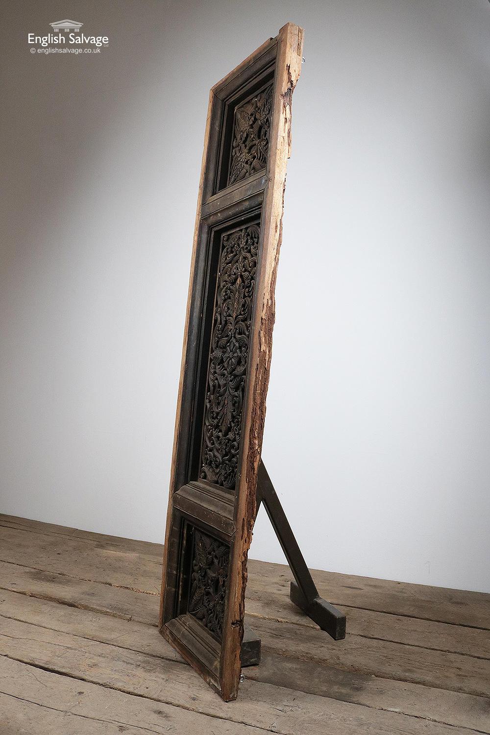 Ornately Carved Indian Hardwood Panel, 20th Century In Good Condition For Sale In London, GB