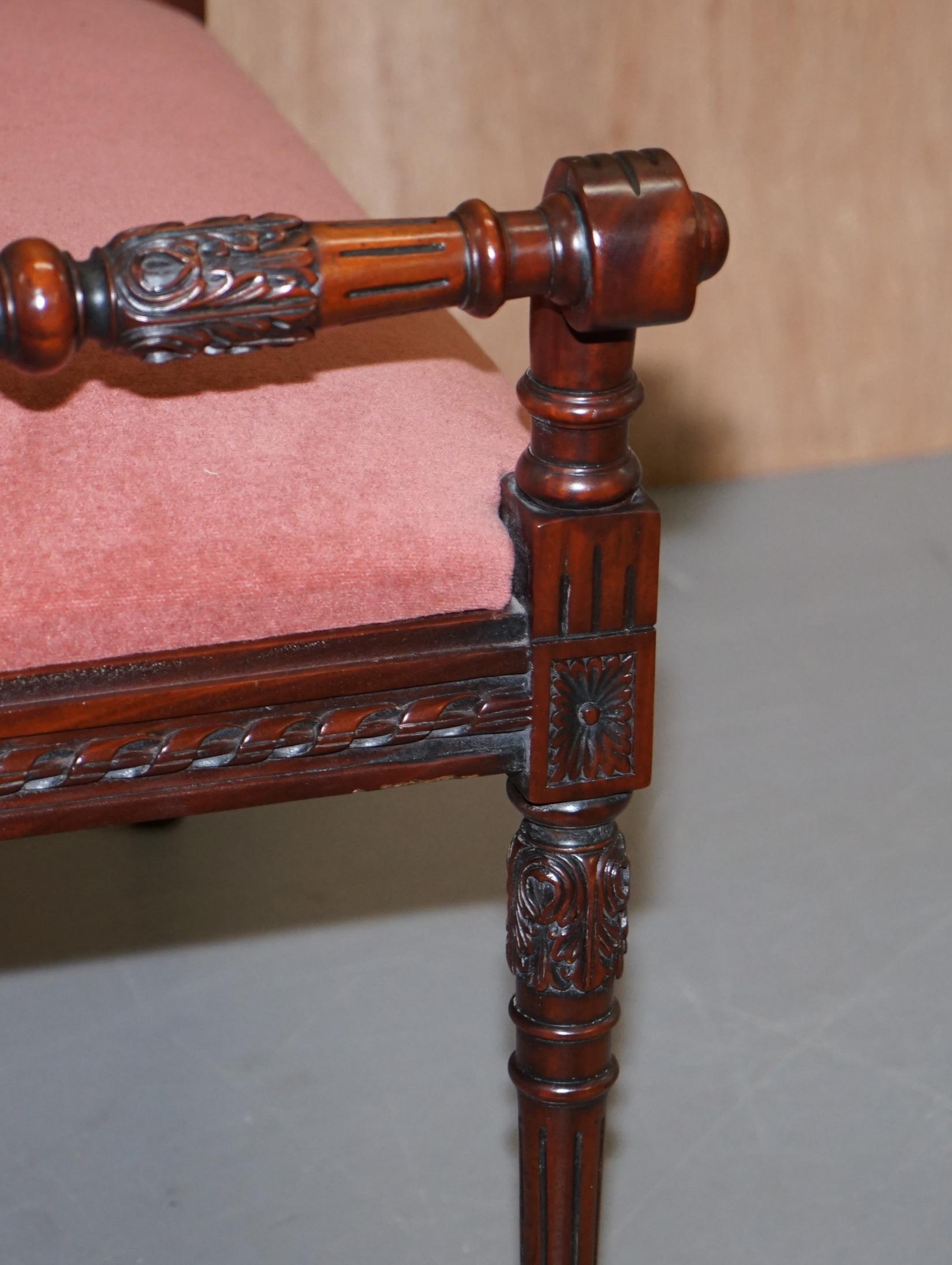 Ornately Carved Hardwood Vintage Regency Style Piano Stool Dressing Table Bench 6