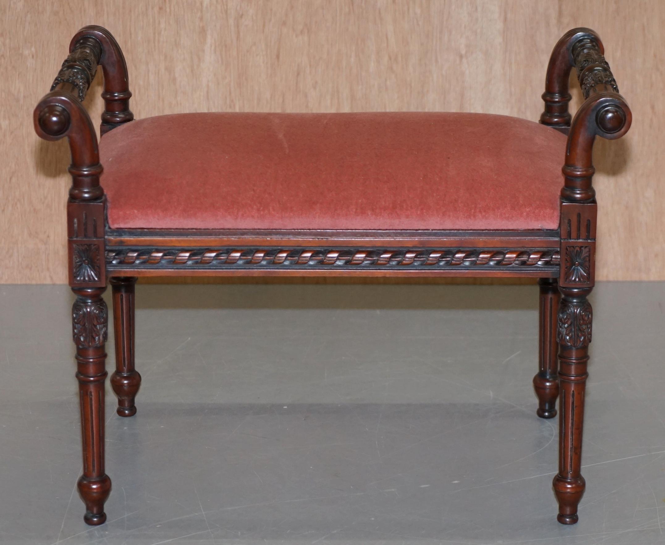 We are delighted to this stunning ornately carved piano or dressing table stool

A very good looking and well-made piece, expertly carved and very decorative. Ideally suited as a dressing table or piano stool but naturally it can be used for