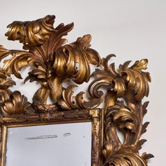 Ornately Carved Parcel-Gilt Mirror with Original Glass — Central Italy, Circa 18