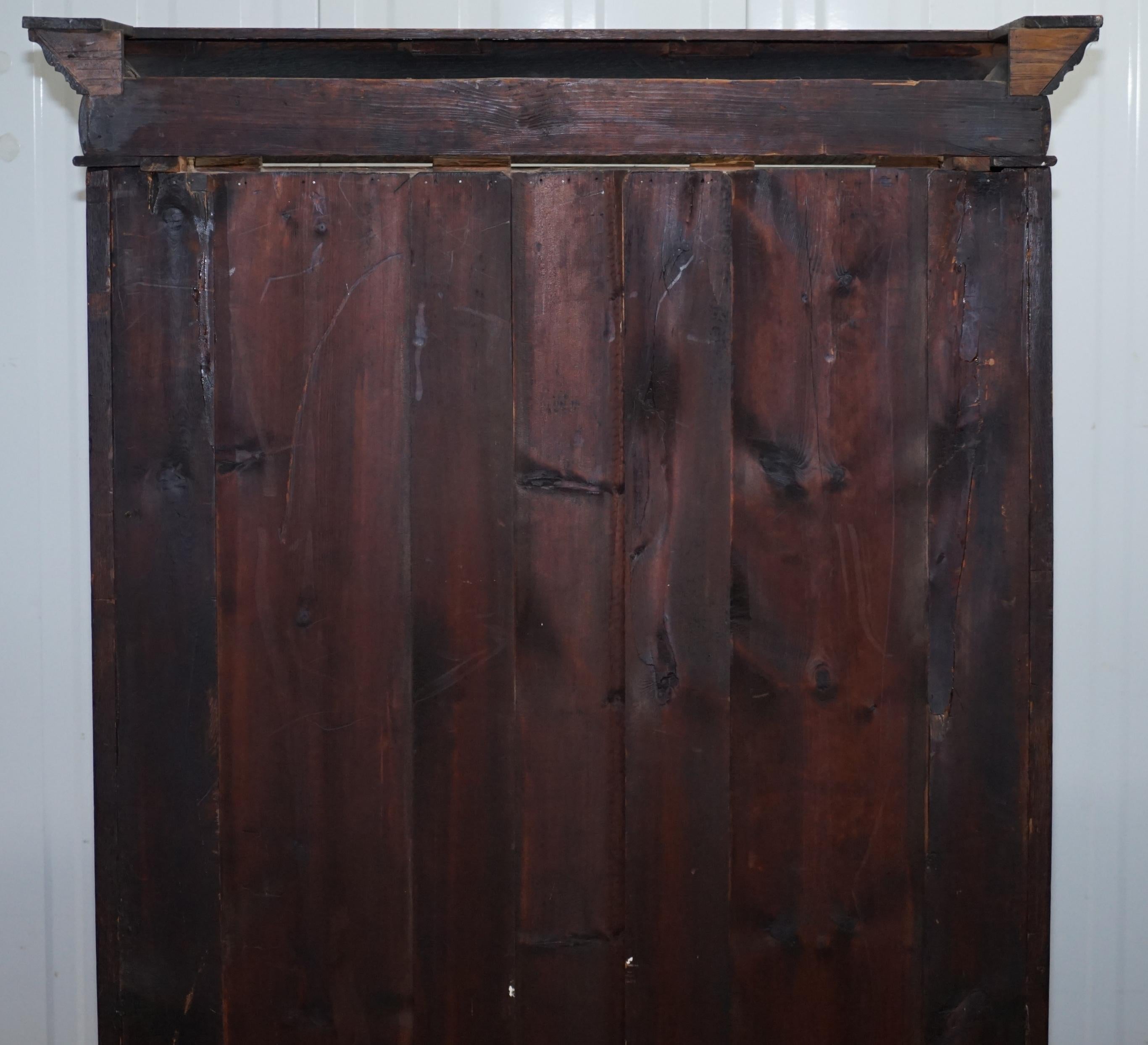 Ornately Carved Solid English Oak Victorian Library Bookcase in Jacobean Style 11