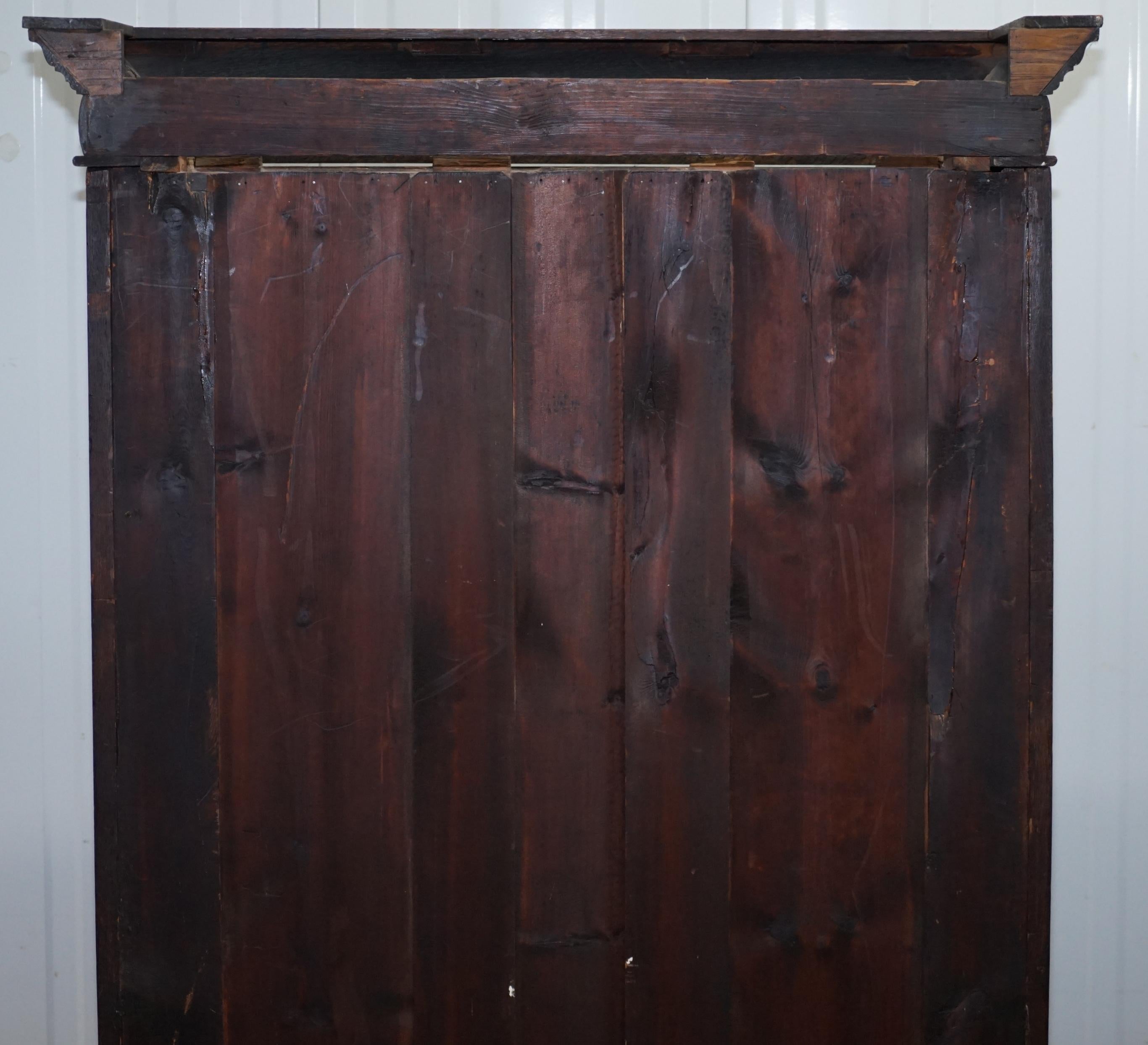 Ornately Carved Solid English Oak Victorian Library Bookcase in Jacobean Style 12