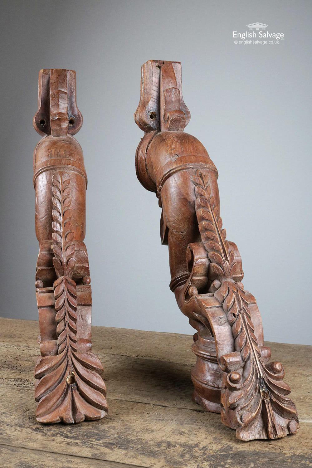 Ornately Carved Teak Corbels, 20th Century In Good Condition For Sale In London, GB