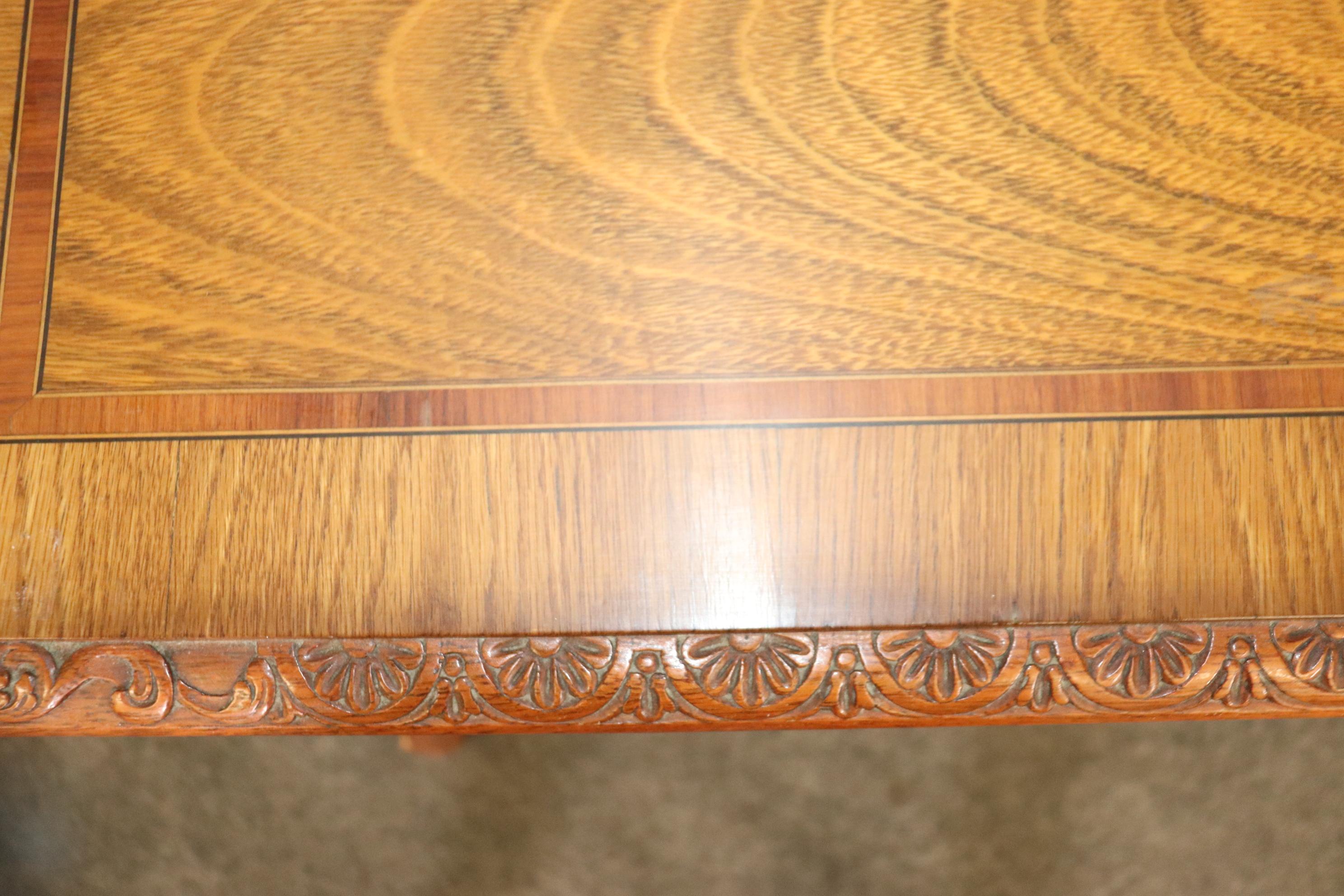 Ornately Carved Walnut Georgian Style Inlaid Server or Console Table For Sale 8