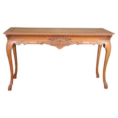 Vintage Ornately Carved Walnut Georgian Style Inlaid Server or Console Table