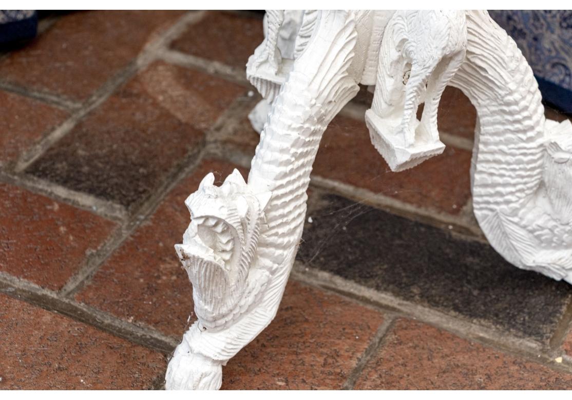 Ornately Cast Resin India Paint Decorated Pedestal Accent Table For Sale 3