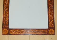 ORNATELY DECORATED ANTiQUE DUTCH MARQUETRY INLAY WALL MIRROR SUBLIME DETAILINGS