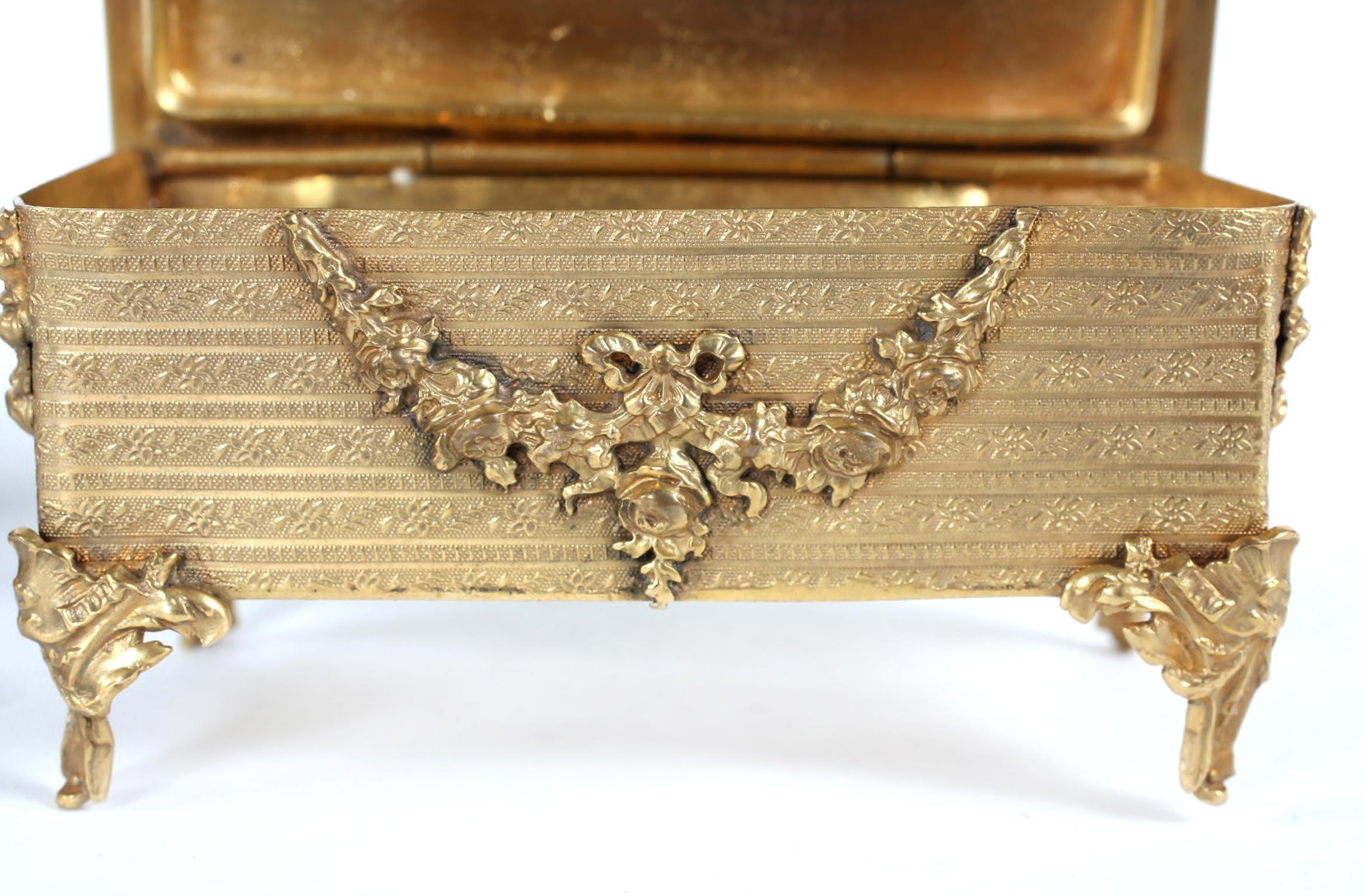 20th Century Ornately Gilt Gold Brass Desk Accessory Set