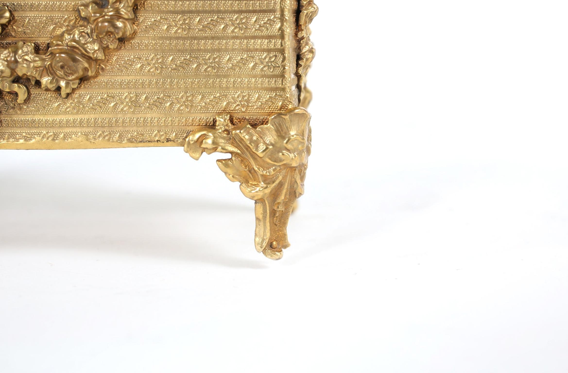 Ornately Gilt Gold Brass Desk Accessory Set 1