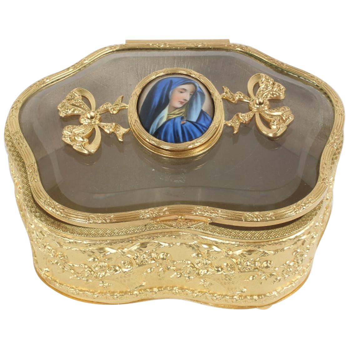 Antique Amboyna Silver Gilt Dressing Vanity Box For Sale at 1stDibs