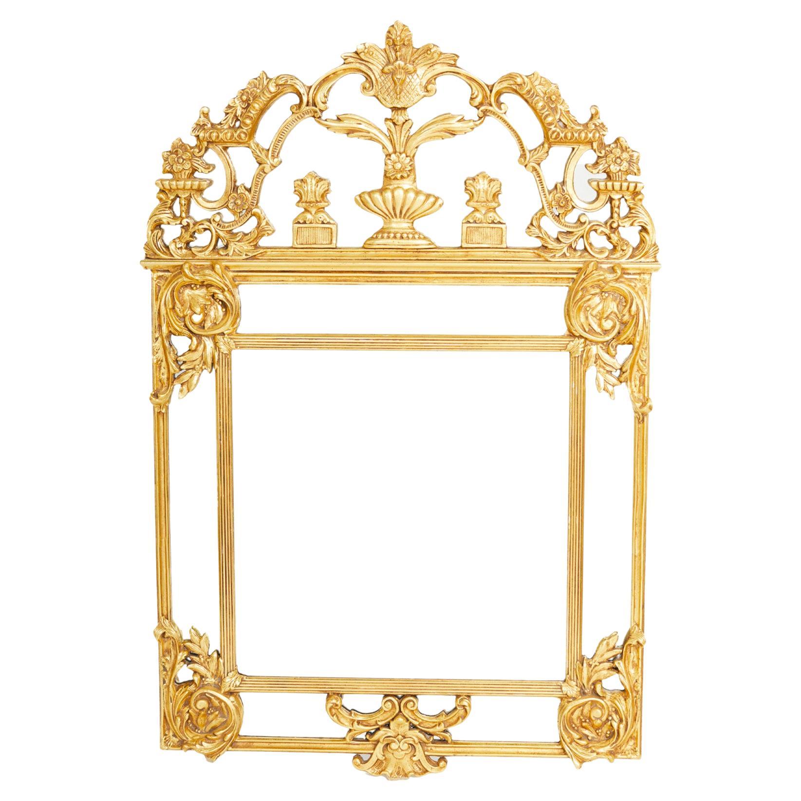 Ornately Gilt Wood Framed Hanging Wall Mirror