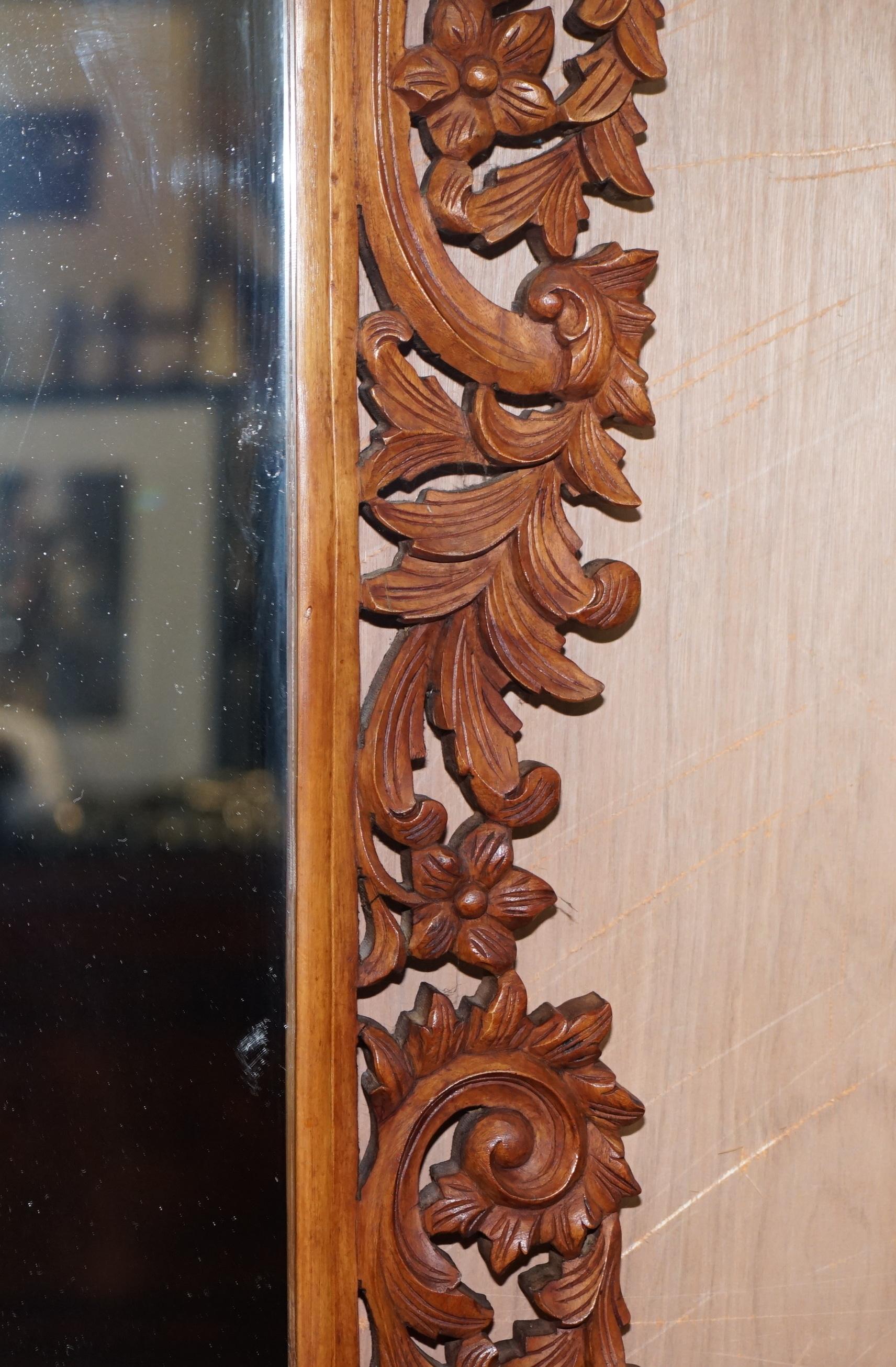 Ornately Hand Carved Vintage Wall Mirror with Birds & Flowers All-Over Liberty's 5