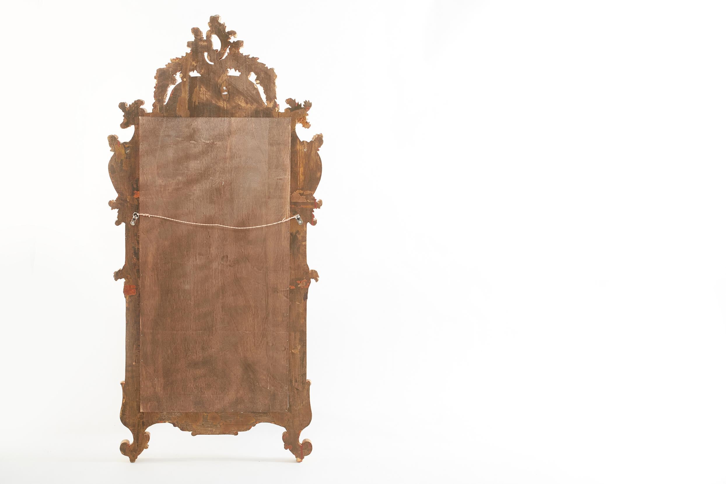 Ornately Wood Framed Pair Beveled Hanging Mirror For Sale 2