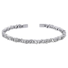 Bracelet manchette avec diamant baguette de 2,15ct